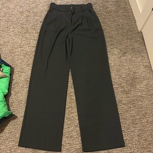 Dark Gray Wide-Leg Trousers